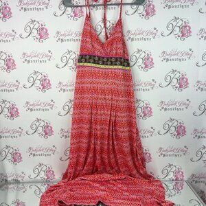 Dress paisley floral flowers boho Bohemian Red Maxi Dress long maxi halter